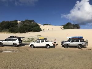 Sand boarding on Moreton Island