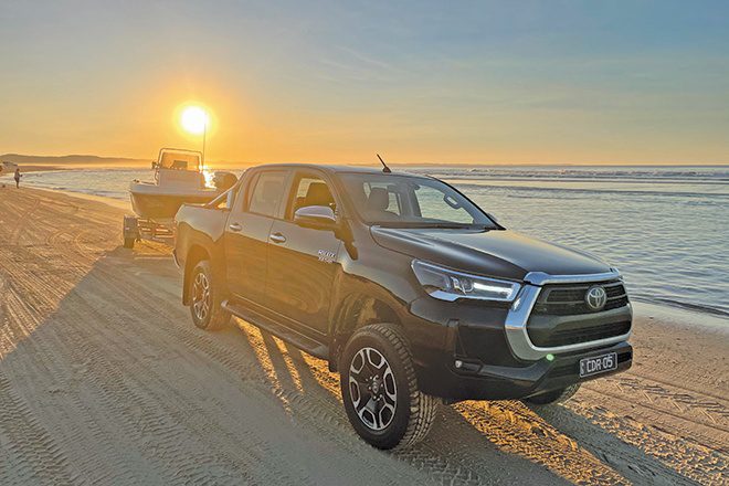 Toyota HILUX + fishing boat 👀 Spotted 📍Cape Vidal Beach, St